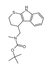 4-(N-tert-butoxycarbonyl-N-methylaminomethyl)-2,3,4,9-tetrahydrothiopyrano[2,3-b]indole结构式