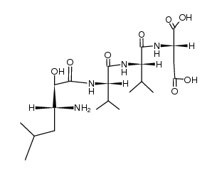 N-[(2R,3R)-3-Amino-2-hydroxy-5-methyl-1-oxohexyl]-L-Val-L-Val-L-Asp-OH structure