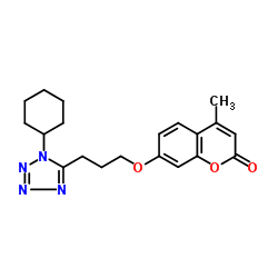 7-[3-(1-Cyclohexyl-1H-tetrazol-5-yl)propoxy]-4-methyl-2H-chromen-2-one结构式