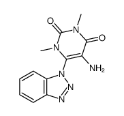 5-amino-6-(1H-benzo[d][1,2,3]triazol-1-yl)-1,3-dimethylpyrimidine-2,4(1H,3H)-dione Structure