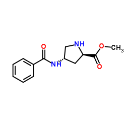 D-Proline, 4-(benzoylamino)-, methyl ester, (4S)-rel- (9CI) structure