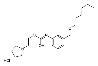 Carbanilic acid, m-((hexyloxy)methyl)-, 2-(1-pyrrolidinyl)ethyl ester,hydrochloride结构式