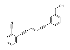 2-[6-[3-(hydroxymethyl)phenyl]hex-3-en-1,5-diynyl]benzonitrile Structure