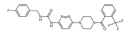 1-(4-fluorobenzyl)-3-{6-[4-(2-trifluoromethylbenzoyl)piperazin-1-yl]-pyridazin-3-yl}urea结构式