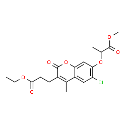 methyl 2-[6-chloro-3-(3-ethoxy-3-oxopropyl)-4-methyl-2-oxochromen-7-yl]oxypropanoate Structure