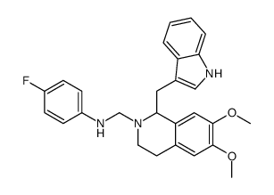 4-fluoro-N-[[1-(1H-indol-3-ylmethyl)-6,7-dimethoxy-3,4-dihydro-1H-isoquinolin-2-yl]methyl]aniline Structure