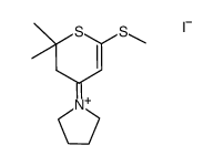 1-(2,2-dimethyl-6-(methylthio)-2,3-dihydro-4H-thiopyran-4-ylidene)pyrrolidin-1-ium iodide结构式