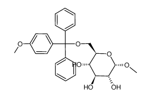 methyl 6-O-(4-methoxytrityl)-α-D-glucopyranoside结构式