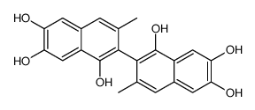 3-methyl-2-(1,6,7-trihydroxy-3-methylnaphthalen-2-yl)naphthalene-1,6,7-triol结构式