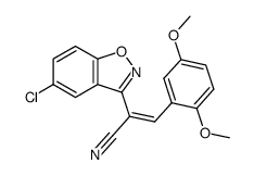 (E)-2-(5-chloro-1,2-benzisoxazol-3-yl)-3-(2,5-dimethoxyphenyl)acrylonitrile结构式