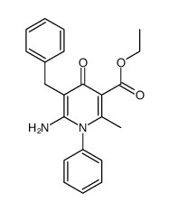 2-Amino-3-benzyl-5-ethoxycarbonyl-6-methyl-1-phenyl-1H,4H-pyridin-4-on结构式