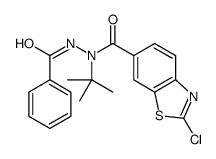 N'-Benzoyl-2-chloro-N-(2-methyl-2-propanyl)-1,3-benzothiazole-6-c arbohydrazide Structure