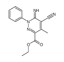4-Cyano-3-imino-5-methyl-2-phenyl-2,3-dihydro-pyridazin-6-carbonsaeure-ethylester Structure