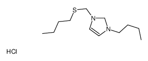 1-butyl-3-(butylsulfanylmethyl)-1,2-dihydroimidazol-1-ium,chloride Structure