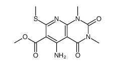 5-amino-6-methoxycarbonyl-1,3-dimethyl-7-methylthiopyrido<2,3-d>pyrimidine-2,4(1H,3H)-dione结构式