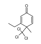 4-Methyl-4-trichlormethyl-3-ethyl-cyclohexadien-(2,5)-on-(1)结构式