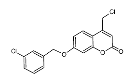 7-[ (3-chlorobenzyl)oxy]-4-(chloromethyl)-2H-chromen-2-one结构式