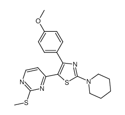 4-[4-(4-methoxyphenyl)-2-piperidin-1-yl-thiazol-5-yl]-2-methylsulfanylpyrimidine Structure