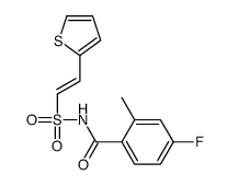 4-fluoro-2-methyl-N-(2-thiophen-2-ylethenylsulfonyl)benzamide结构式