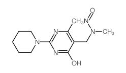 4(3H)-Pyrimidinone, 6-methyl-5-[(methylnitrosoamino)methyl]-2-(1-piperidinyl)-结构式