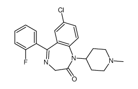 7-chloro-5-(2-fluorophenyl)-1-(1-methylpiperidin-4-yl)-3H-1,4-benzodiazepin-2-one结构式