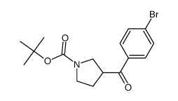 (+/-)-3-(4-bromo-benzoyl)-pyrrolidine-1-carboxylic acid tert-butyl ester结构式