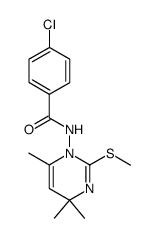 4-Chloro-N-(4,4,6-trimethyl-2-methylsulfanyl-4H-pyrimidin-1-yl)-benzamide结构式