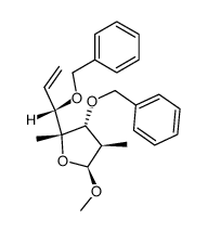 methyl-2,6,7-tridesoxy-2,4-di-C-methyl-3,5-di-O-benzyl-β-L-idohept-6-enofuranoside Structure