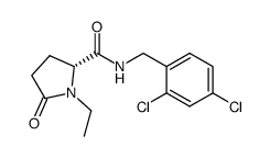 N-[(2,4-dichlorophenyl)methyl]-1-ethyl-5-oxo-D-prolinamide结构式
