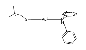 (methyldiphenylphosphane)gold(I) neopentylthiolate Structure