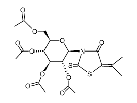 5-isopropylidene-3-(tetra-O-acetyl-β-D-glucopyranosyl)-2-thioxo-thiazolidin-4-one Structure