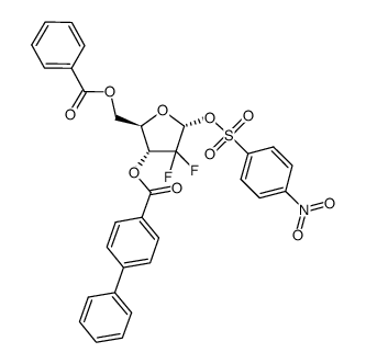 2-deoxy-2,2-difluoro-α-D-arabinofuranose-5-benzoate-3-(4-phenyl)benzoate-1-p-nitrobenzenesulphonate Structure