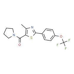 {4-methyl-2-[4-(trifluoromethoxy)phenyl]-1,3-thiazol-5-yl}(pyrrolidin-1-yl)methanone结构式