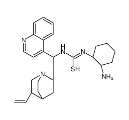 1-[(1R,2R)-2-aminocyclohexyl]-3-[(R)-(5-ethenyl-1-azabicyclo[2.2.2]octan-2-yl)-quinolin-4-ylmethyl]thiourea结构式