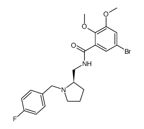 5-Bromo-N-[(R)-1-(4-fluoro-benzyl)-pyrrolidin-2-ylmethyl]-2,3-dimethoxy-benzamide结构式
