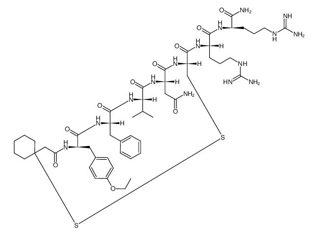 O-Ethyl-N-[[1-mercapto(1)cyclohexyl]acetyl]-D-Tyr-L-Phe-L-Val-L-Asn-L-Cys(1)-L-Arg-D-Arg-NH2 picture