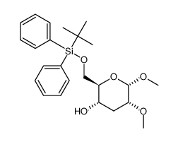 .alpha.-D-ribo-Hexopyranoside, methyl 3-deoxy-6-O-(1,1-dimethylethyl)diphenylsilyl-2-O-methyl-结构式