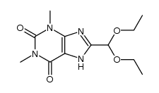 Theophyllin-8-carbaldehyd-diethylacetal结构式