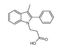 3-(3-methyl-2-phenylindol-1-yl)propanoic acid结构式