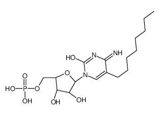 [(2R,3S,4R,5R)-5-(4-amino-5-octyl-2-oxopyrimidin-1-yl)-3,4-dihydroxyoxolan-2-yl]methyl dihydrogen phosphate结构式