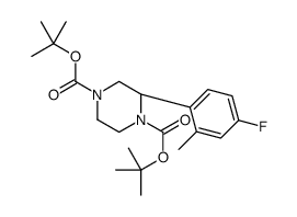 ditert-butyl (2S)-2-(4-fluoro-2-methylphenyl)piperazine-1,4-dicarboxylate结构式