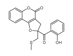 2-(2-hydroxybenzoyl)-2-[(methylthio)methyl]-2,3-dihydro-4 H-furo[3,2-c]chromen-4-one Structure