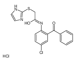 N-(2-benzoyl-4-chloro-phenyl)-2-(1H-imidazol-2-ylsulfanyl)acetamide hy drochloride Structure