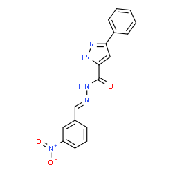 (E)-N-(3-nitrobenzylidene)-3-phenyl-1H-pyrazole-5-carbohydrazide structure