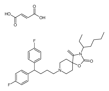 8-[4,4-bis(4-fluorophenyl)butyl]-3-heptan-3-yl-4-methylidene-1-oxa-3,8-diazaspiro[4.5]decan-2-one,(E)-but-2-enedioic acid结构式