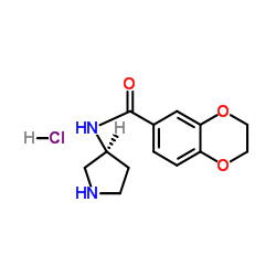 2,3-Dihydro-benzo[1,4]dioxine-6-carboxylic acid (S)-pyrrolidin-3-ylamide hydrochloride Structure