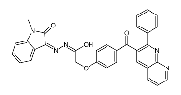 N-[(Z)-(1-methyl-2-oxoindol-3-ylidene)amino]-2-[4-(2-phenyl-1,8-naphthyridine-3-carbonyl)phenoxy]acetamide结构式