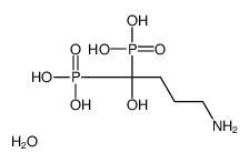 (4-amino-1-hydroxy-1-phosphonobutyl)phosphonic acid,hydrate结构式