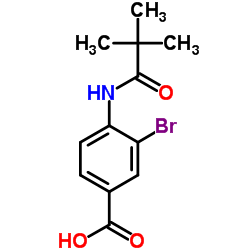 3-溴-4-新戊酰胺苯甲酸结构式