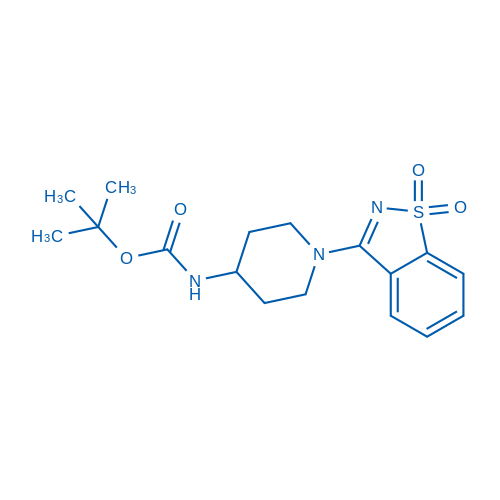 tert-Butyl (1-(1,1-dioxidobenzo[d]isothiazol-3-yl)piperidin-4-yl)carbamate structure